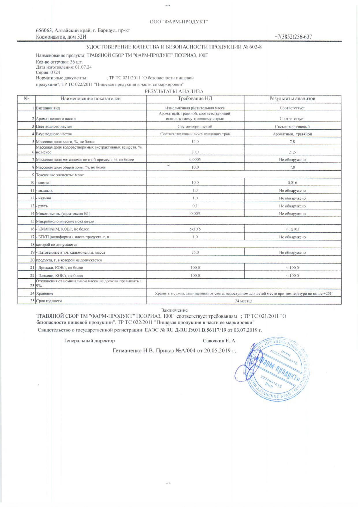 Паспорт №072024